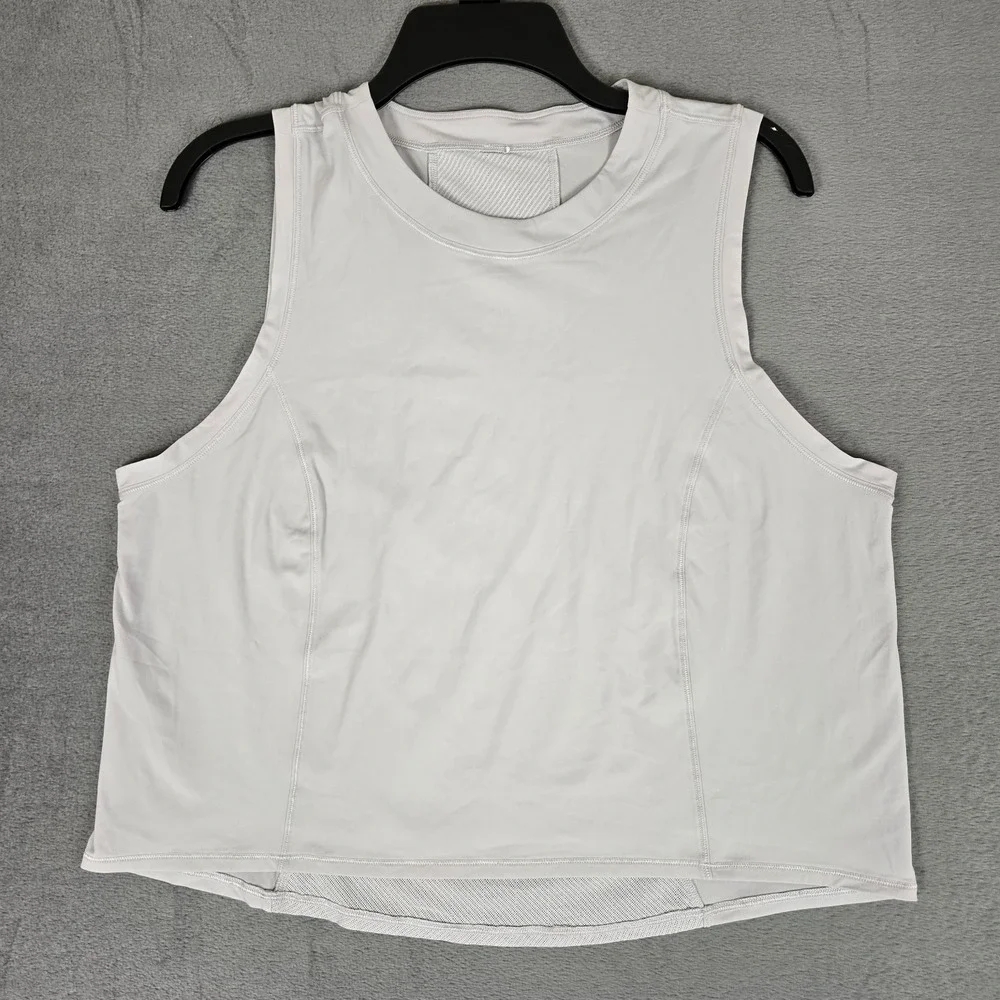 Lululemon Sheer Will Tank Womens 6 Gray Stretch Gym Running Pulse Tank Top